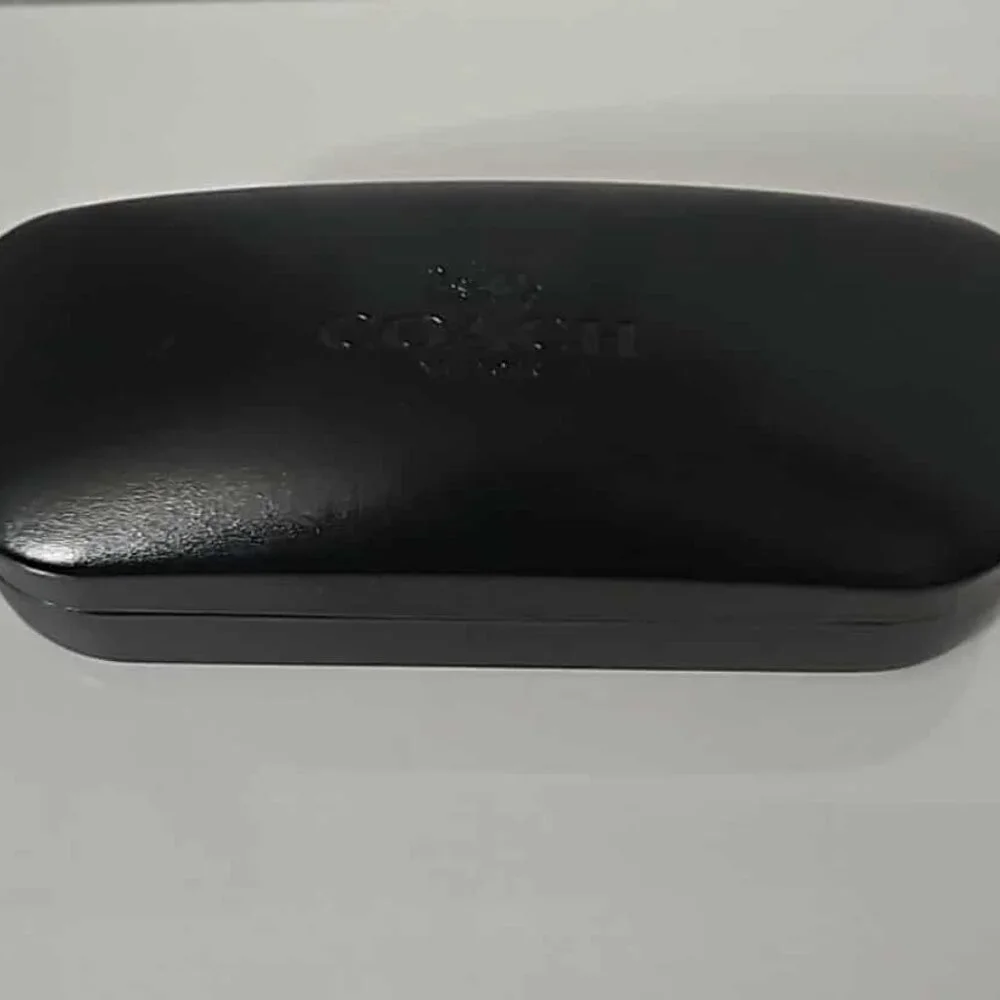 black Coach clamshell dome top hard sunglasses case. - Picture 2 of 2